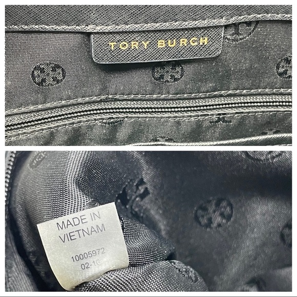 Tory Burch York Black Leather Large Buckle Tote - Picture 7 of 12